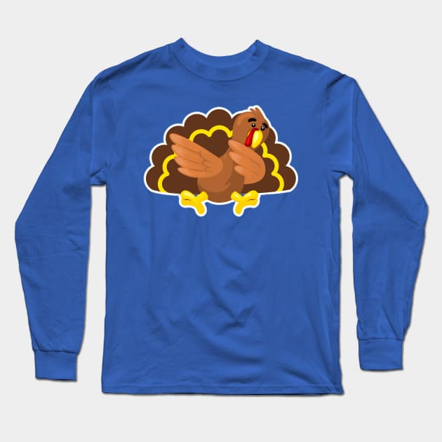 Dab turkey for kids Long Sleeve T-Shirt by BrokenTrophies